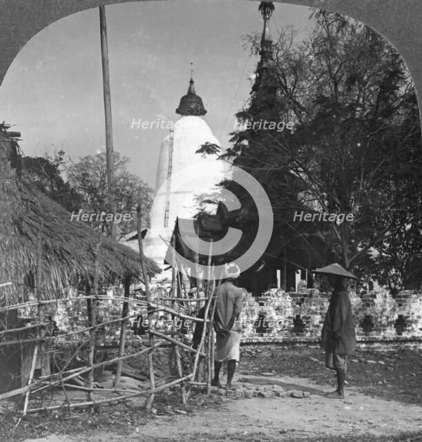 An umbrella shaped pagoda, Bhamo, Burma, 1908. Artist: Stereo Travel Co