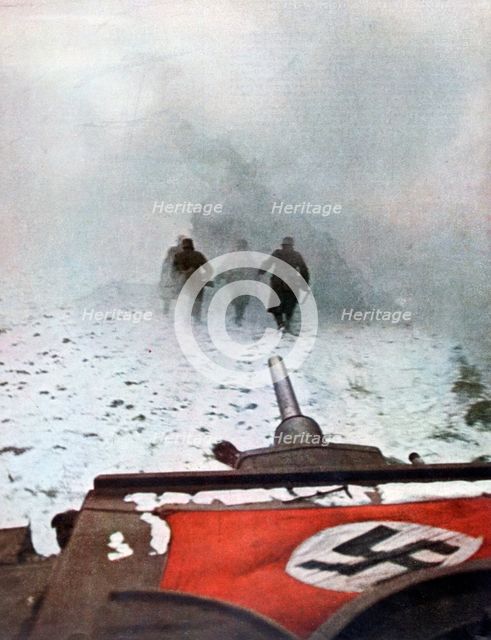 An uncertain assault, Battle of Moscow, 1942. Artist: Unknown