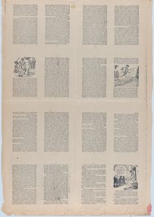 An uncut sheet printed on both sides with pages and illustrations..., ca. 1900-1910. Creator: José Guadalupe Posada