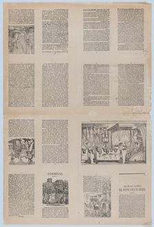 An uncut sheet printed on both sides with pages pages and illustrations..., ca. 1900-1910. Creator: José Guadalupe Posada