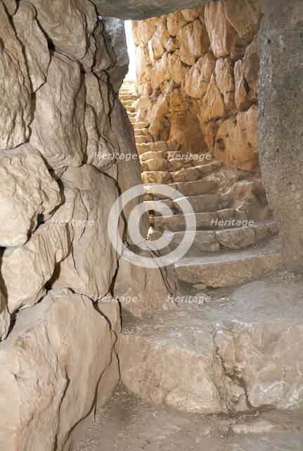 An underground cistern at Mycenae, Greece. Artist: Samuel Magal