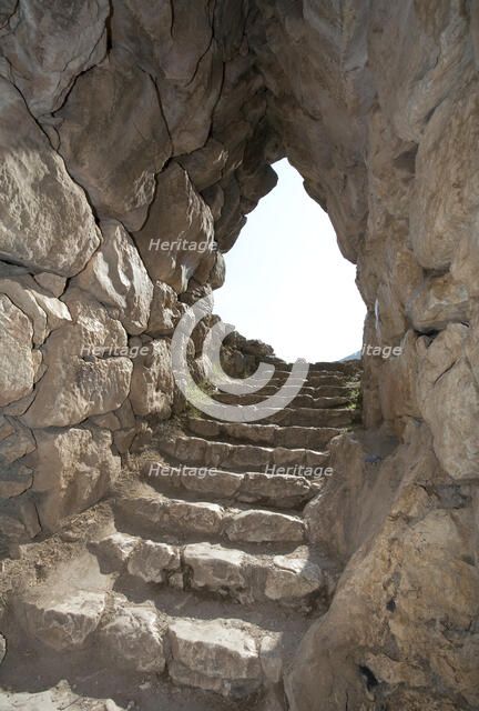 An underground cistern at Mycenae, Greece. Artist: Samuel Magal
