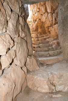 An underground cistern at Mycenae, Greece. Creator: Samuel Magal