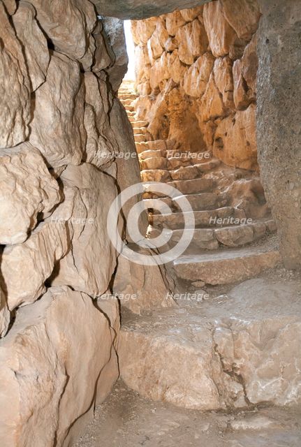 An underground cistern at Mycenae, Greece. Creator: Samuel Magal.