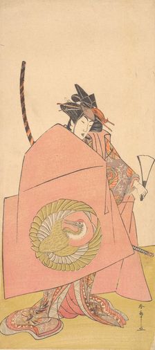 An Unidentified Actor in the Onna (Woman) Shibaraku (Wait-a-Moment) Act, ca. 1780. Creator: Shunsho