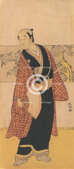 An Unidentified Actor Stands with an Open Fan in His Hand, 1743-1812. Creator: Katsukawa Shunko.