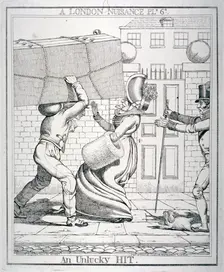 An Unlucky Hit 1821. Artist: Richard Dighton