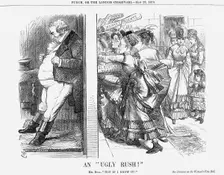 An "Ugly Rush!" 1870. Creator: Joseph Swain