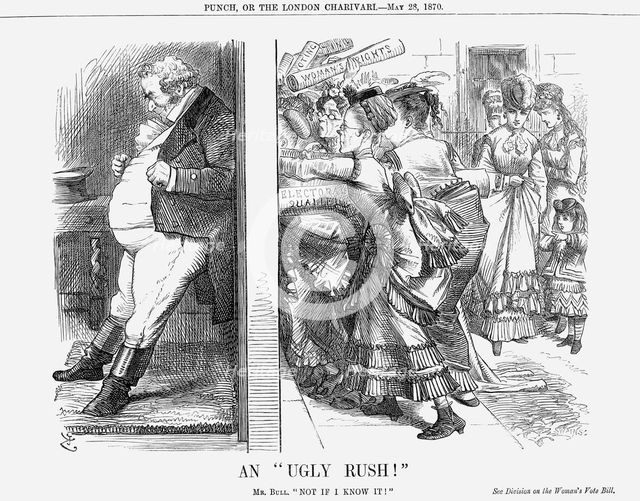 'An "Ugly Rush!"', 1870. Creator: Joseph Swain.