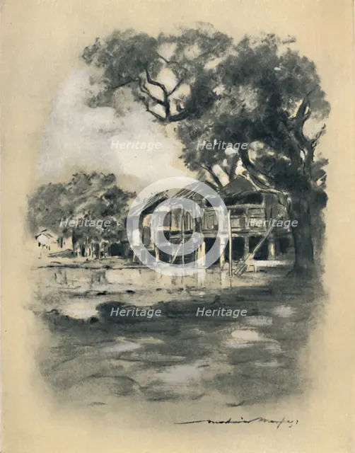 'An Up-Country Village', 1903. Artist: Mortimer L Menpes.