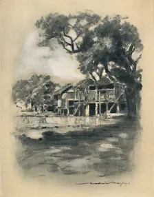 An Up-Country Village 1903. Artist: Mortimer L Menpes