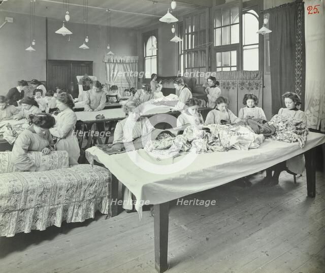 An Upholstery class for female students at Borough Polytechnic, Southwark, London, 1911. Artist: Unknown.