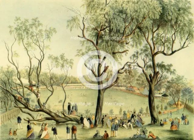 'An XI of England v. XXII of Victoria at Melbourne, 1864', (1947). Creator: Unknown.