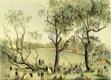 An XI of England v. XXII of Victoria at Melbourne, 1864 (1947). Creator: Unknown