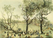 An XI of England v. XXII of Victoria at Melbourne, 1864 (1947). Creator: Unknown