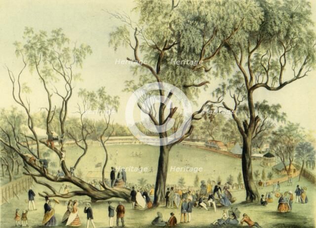 'An XI of England v. XXII of Victoria at Melbourne, 1864', (1947). Creator: Unknown.