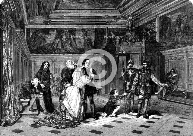 "Antechamber of the Tribunal of the Inquisition, in the Ducal Palace, Venice" - painted by L. Haghe  Creator: Henry Duff Linton.