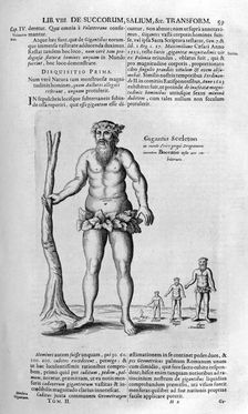 Antediluvian giants, 1678. Artist: Athanasius Kircher