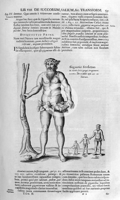 Antediluvian giants, 1678.  Artist: Athanasius Kircher