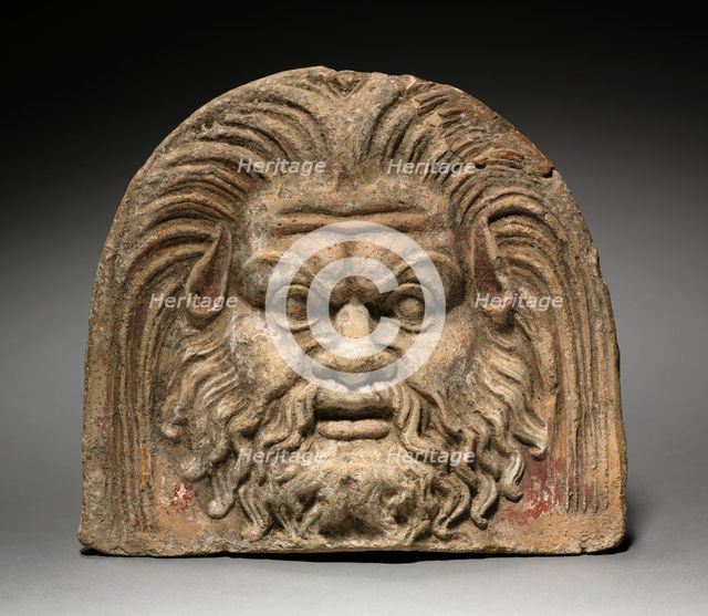 Antefix with Satyr Face, 370-330 BC. Creator: Unknown.