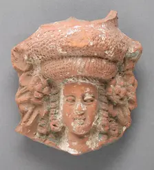 Antefix in the Form of a Female Head, Ptolemaic Period-Roman Period (305 BCE-337 CE). Creator: Unknown