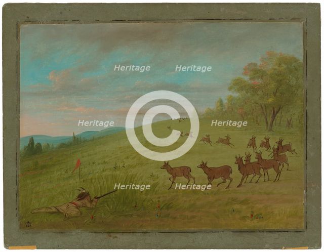 Antelope Shooting - Assinneboine, 1861/1869. Creator: George Catlin.