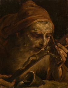 Anthony the Abbot Kissing the Crucifix, 1701-1800. Creator: Giuseppe Maria Crespi