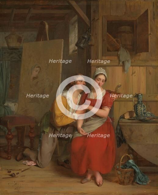 Anthony van Dyck wooing his Model, 1827. Creator: Gustaf Wappers.