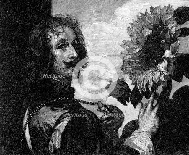 Anthony van Dyck, self-portrait with a sunflower, c1633-1641 (1900).Artist: OL Lacour