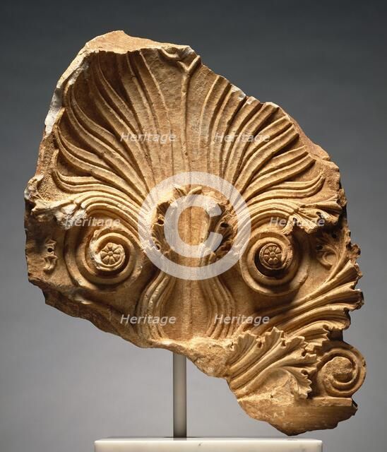 Anthemion of a Grave Stele; Floral Crown for a Grave Monument, about 320 BC. Creator: Unknown.