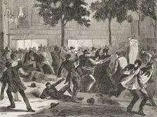 Anti-war demonstration in Paris, 16 July 1870. Creator: Unknown