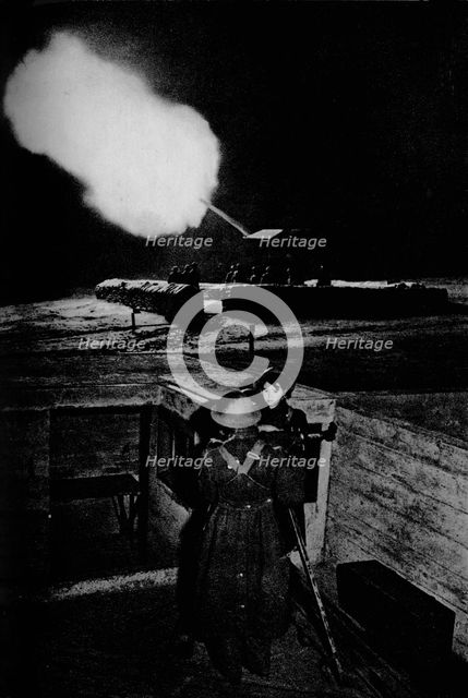Anti-aircraft women of the ATS operating an identification telescope, 1943. Artist: Unknown.
