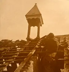 Anti-aircraft firing, front line, c1914-c1918