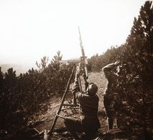 Anti-aircraft machine gun, Alace, France, c1914-c1918