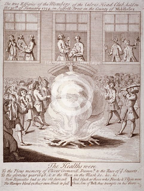 Anti-Cromwell demonstration, Suffolk Street, London, 1735. Artist: Anon