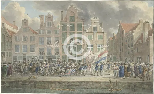 Anti-English demonstration in Rotterdam, March 2, 1781, 1781. Creator: Dirk Langendijk.