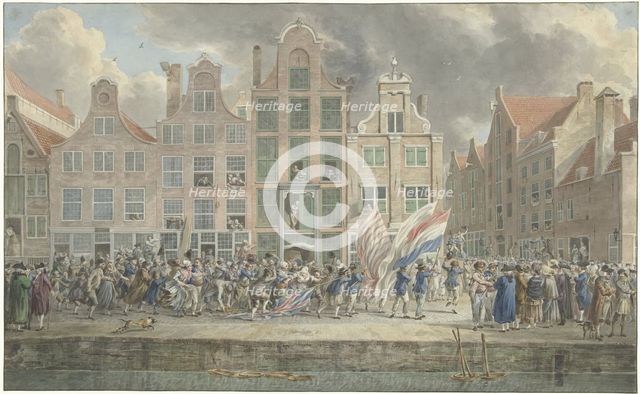 Anti-English demonstration in Rotterdam, March 2, 1781, 1781. Creator: Dirk Langendijk.