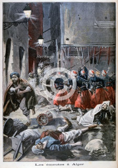 Anti-Jewish riots in Algiers, 1898.  Creator: F Meaulle.