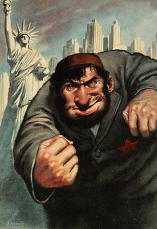 Anti-Semitic and anti-American Propaganda Poster, 1943. Creator: Boccasile, Gino (1901-1952)