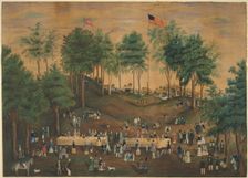 Anti-Slavery Picnic at Weymouth Landing, Massachusetts, c.1845. Creator: Susan Torrey Merritt