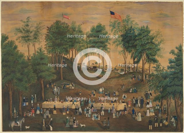 Anti-Slavery Picnic at Weymouth Landing, Massachusetts, c.1845. Creator: Susan Torrey Merritt.