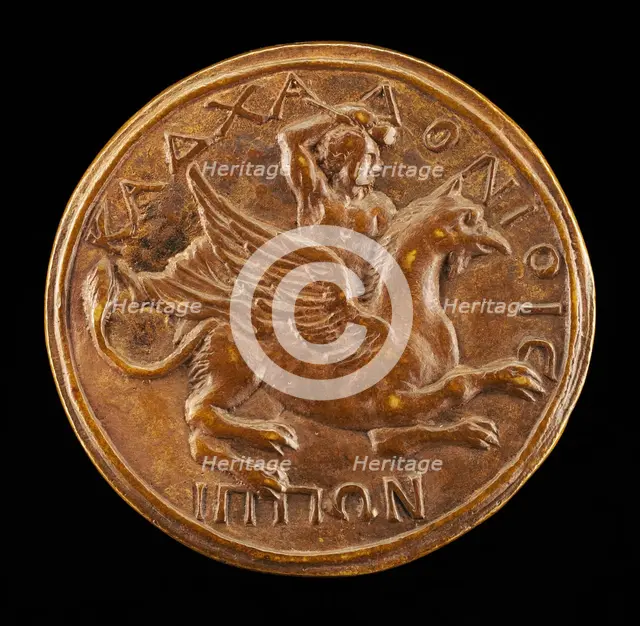 Antinous on a Griffin [reverse], probably 1500/1599. Creator: Unknown.