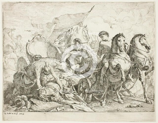 Antiochus Falling from His Chariot, 1739. Creator: Noël Hallé.