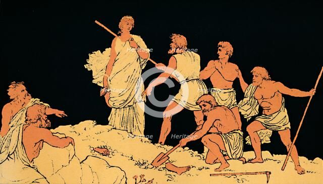 'Antigone and the Body of Polynices', 1880. Artist: Lachmann.