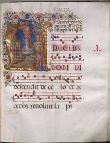 Antiphonary: Initial A, Resurrection, c. 1470-1480. Creator: Girolamo da Cremona (Italian), follower of