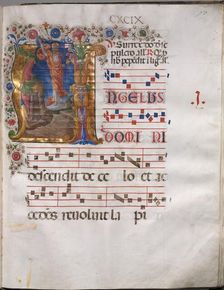 Antiphonary: Initial A, Resurrection, c. 1470-1480. Creator: Girolamo da Cremona (Italian), follower of