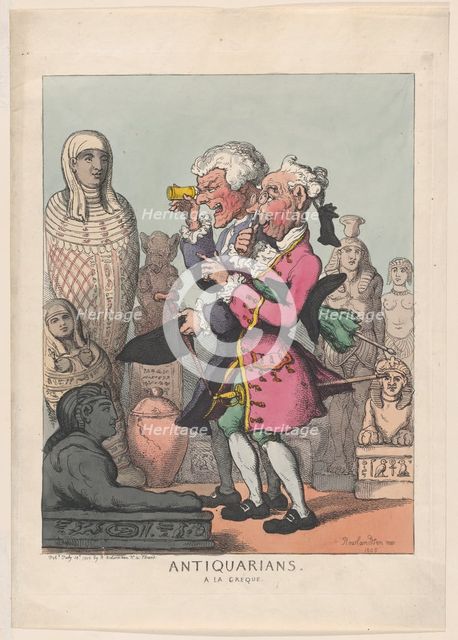 Antiquarians à la Greque, July 14, 1805., July 14, 1805. Creator: Thomas Rowlandson.