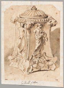 Antique Carved Marble Candelabra Base, 1642/44 or 1647/51. Creator: Andrea di Lione