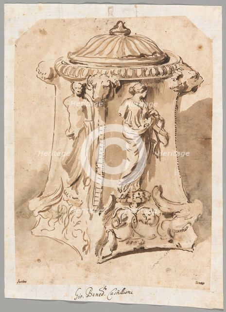 Antique Carved Marble Candelabra Base, 1642/44 or 1647/51. Creator: Andrea di Lione.