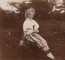 Antique dress of a peasant woman from Olonetskaia Province [Russian Empire], 1909. Creator: Sergey Mikhaylovich Prokudin-Gorsky